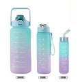 Kit 3 Garrafas 2Litros 900ml 300ml Squeeze Frases Motivadoras + Adesivos 2D 3D - Viral Trends