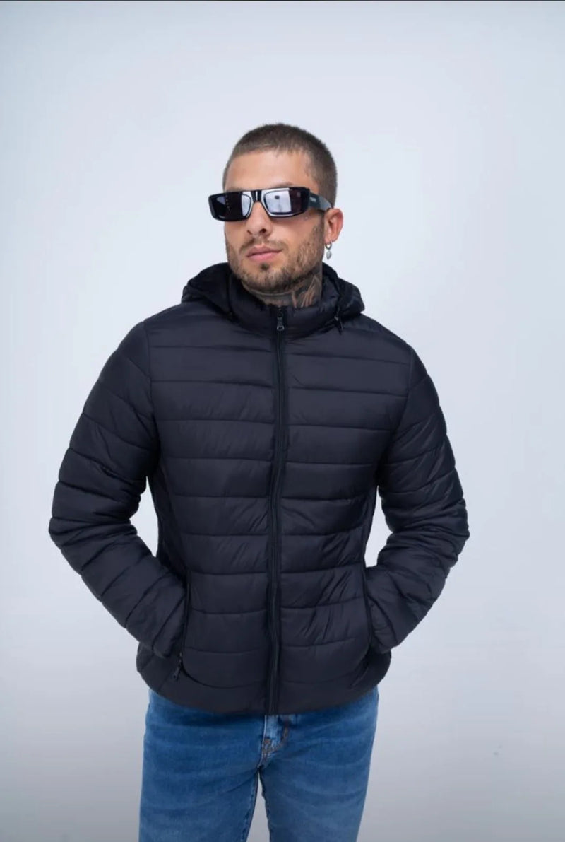 Jaqueta Puffer Bobojaco Impermeável com capuz removível