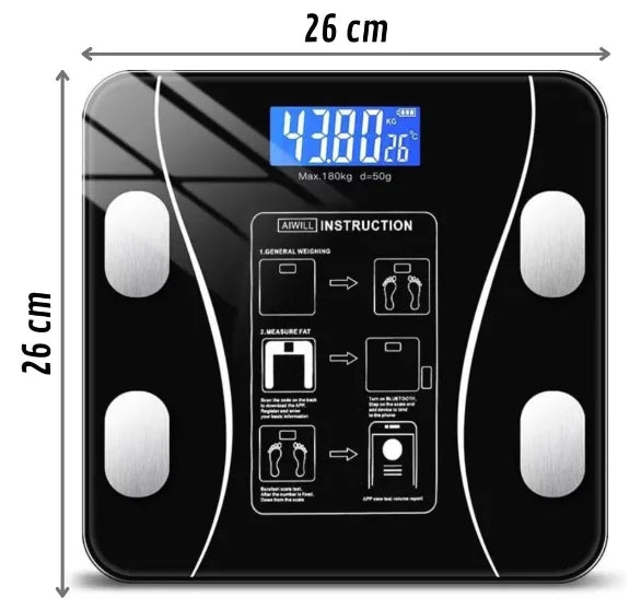 Balança Corporal Profissional de Bioimpedância Bluetooth