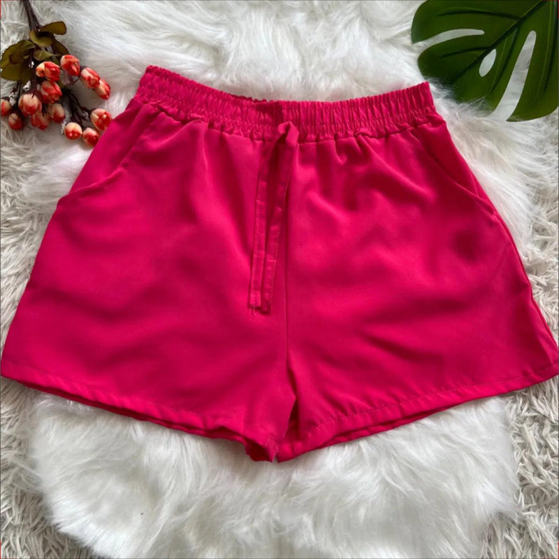 Short Feminino Liso Casual - Viral Trends