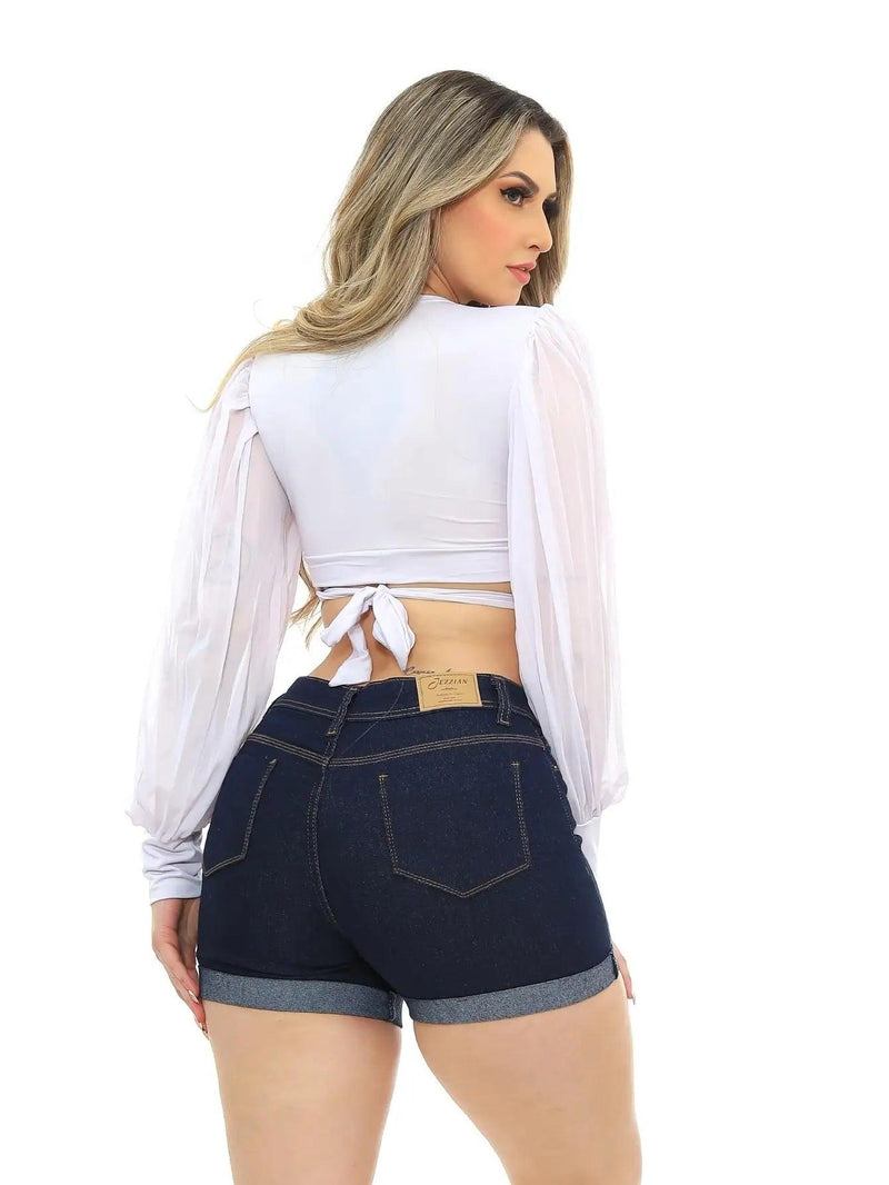 Short Jeans Cintura Alta Levanta Bumbum - Viral Trends