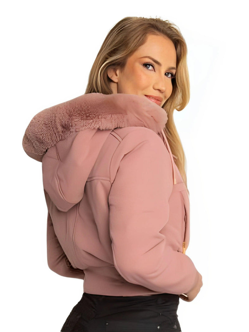 Jaqueta Sarja Cropped Feminina