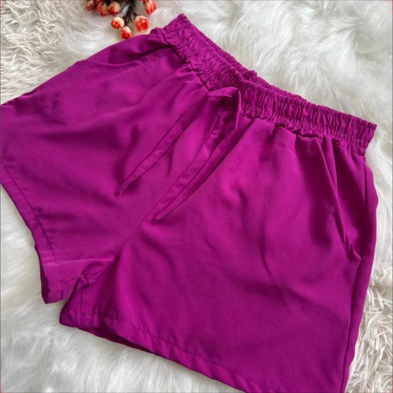 Short Feminino Liso Casual - Viral Trends