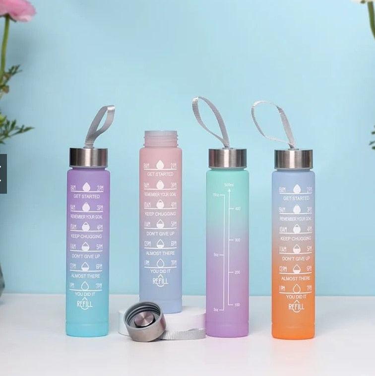 Kit 3 Garrafas 2Litros 900ml 300ml Squeeze Frases Motivadoras + Adesivos 2D 3D - Viral Trends