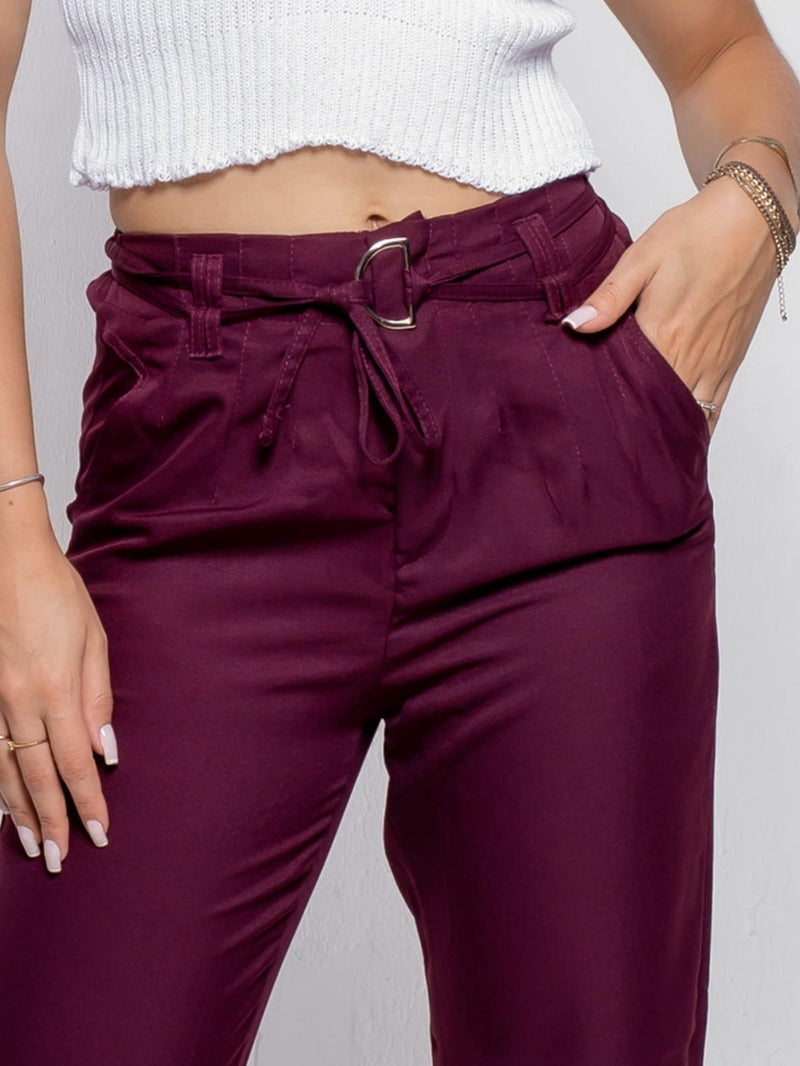 Calça de Cinto com Fivela de Alfaiataria - Viral Trends