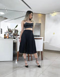 Saia Plissada Midi Feminina - Viral Trends
