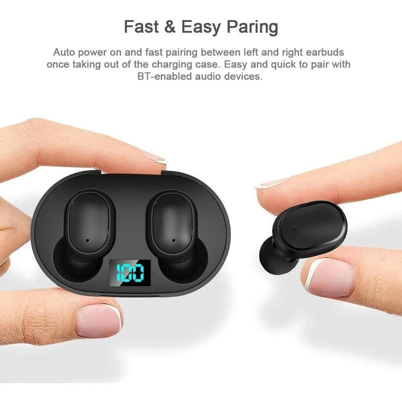 Fone de Ouvido Bluetooth TWS com Porcentagem de Bateria
