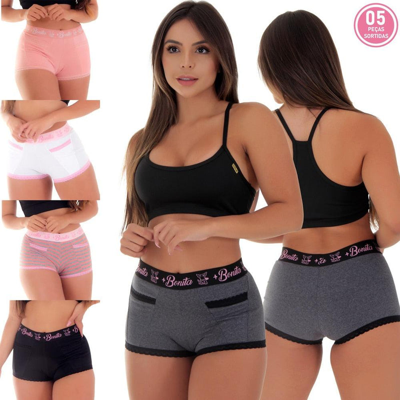 Kit 5 Calcinhas Short - Viral Trends