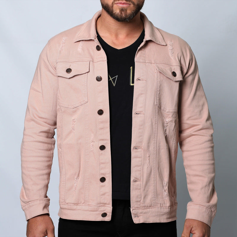 Jaqueta Jeans Masculina Destroyed Rasgada - Viral Trends